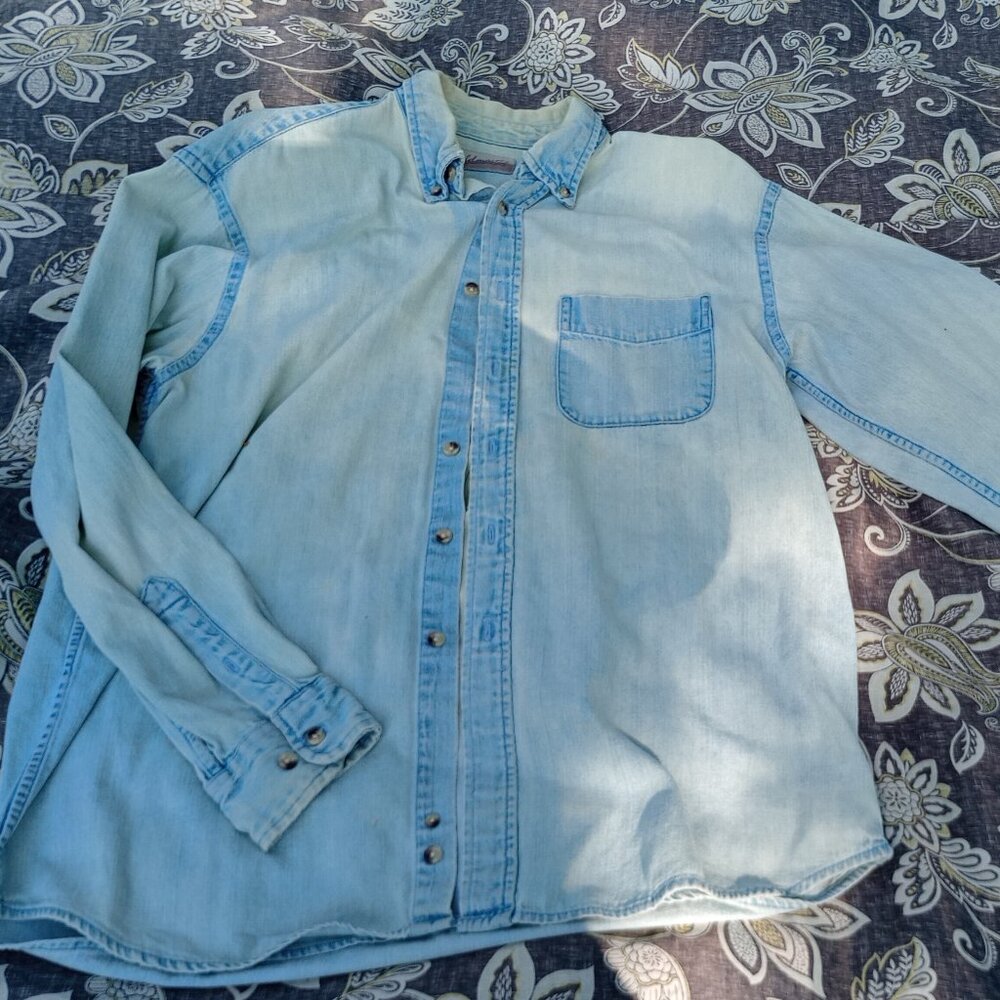 Washed-Out Blue Jean Flannel